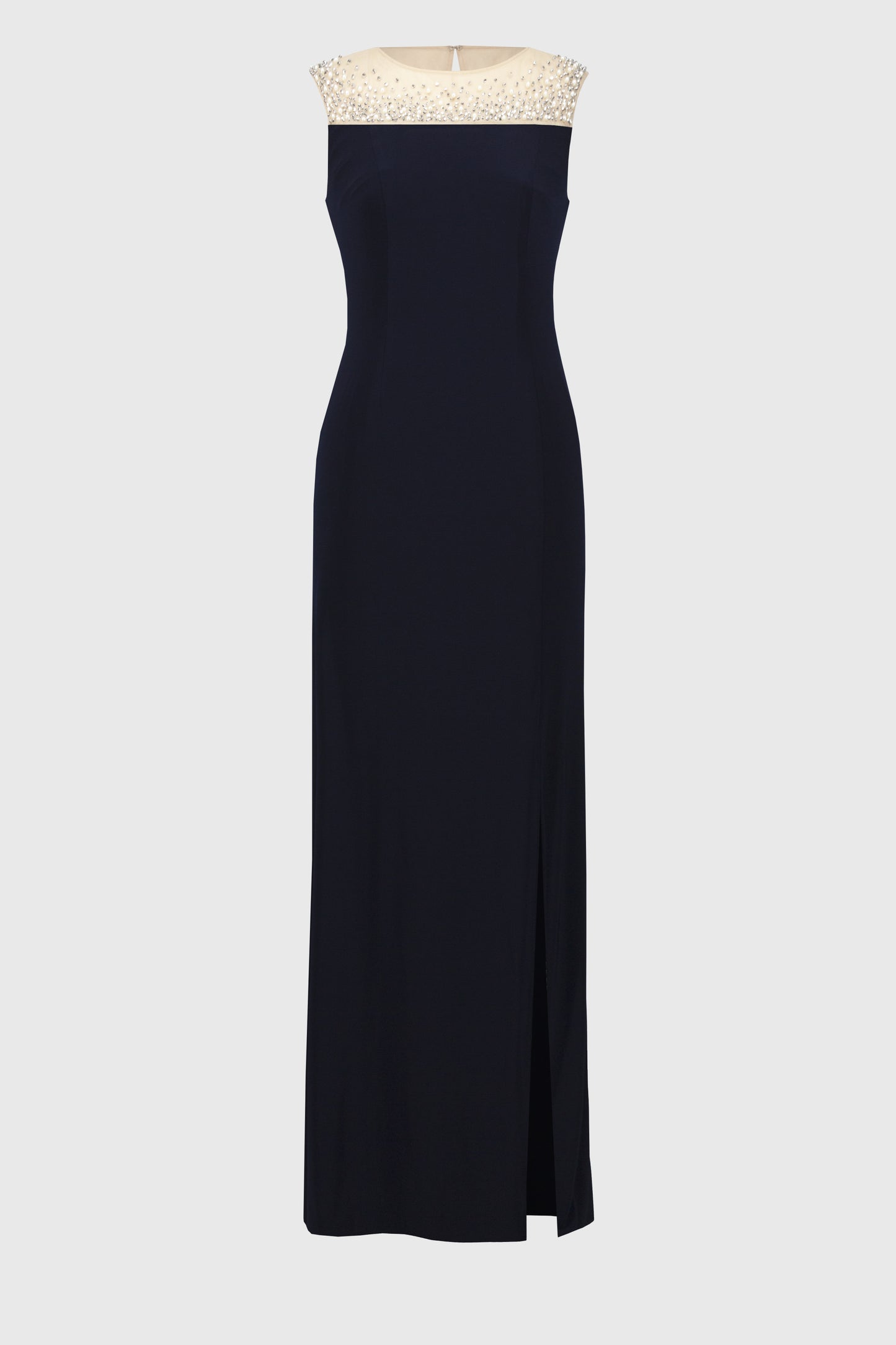 Vestido sin mangas con malla azul marino 251713 | Signature