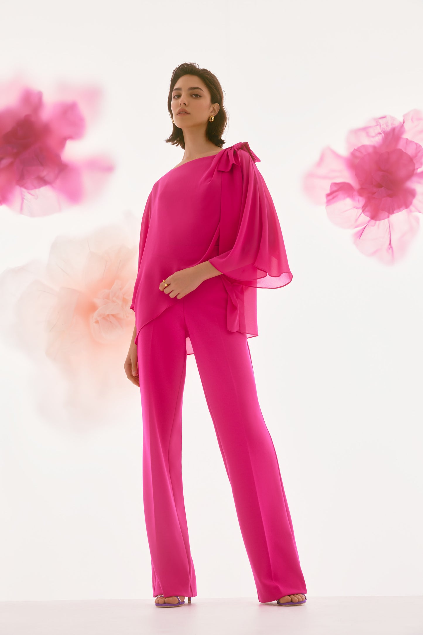 Blusa estilo poncho de rosa geranio 251739 | Signature