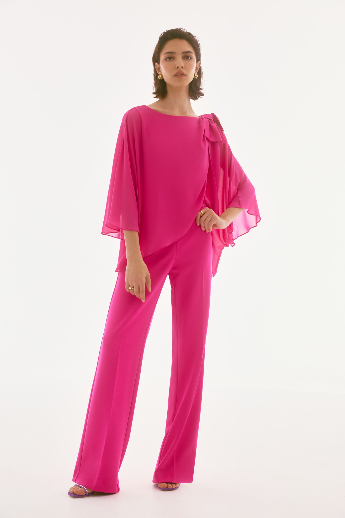 Blusa estilo poncho de rosa geranio 251739 | Signature