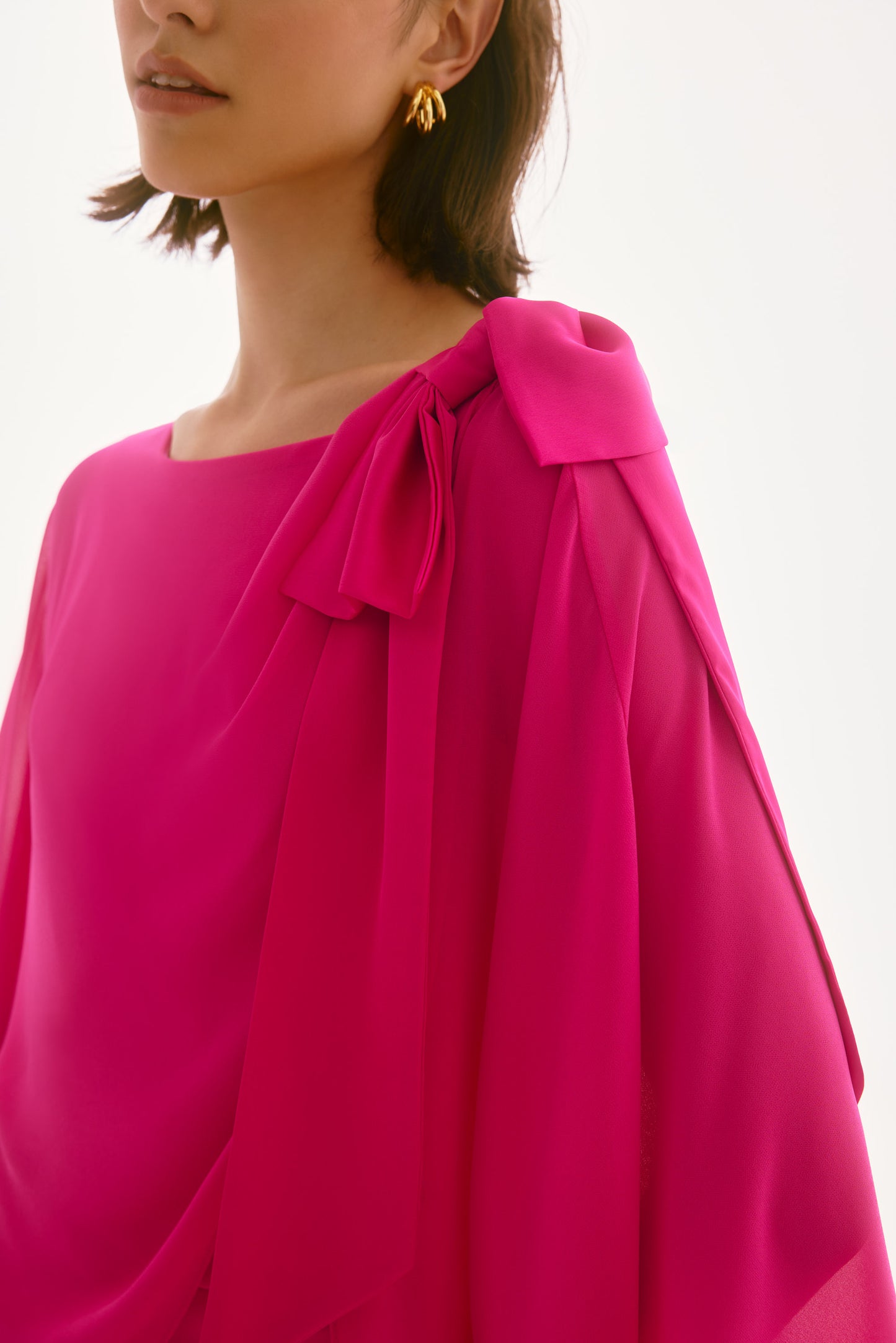 Blusa estilo poncho de rosa geranio 251739 | Signature