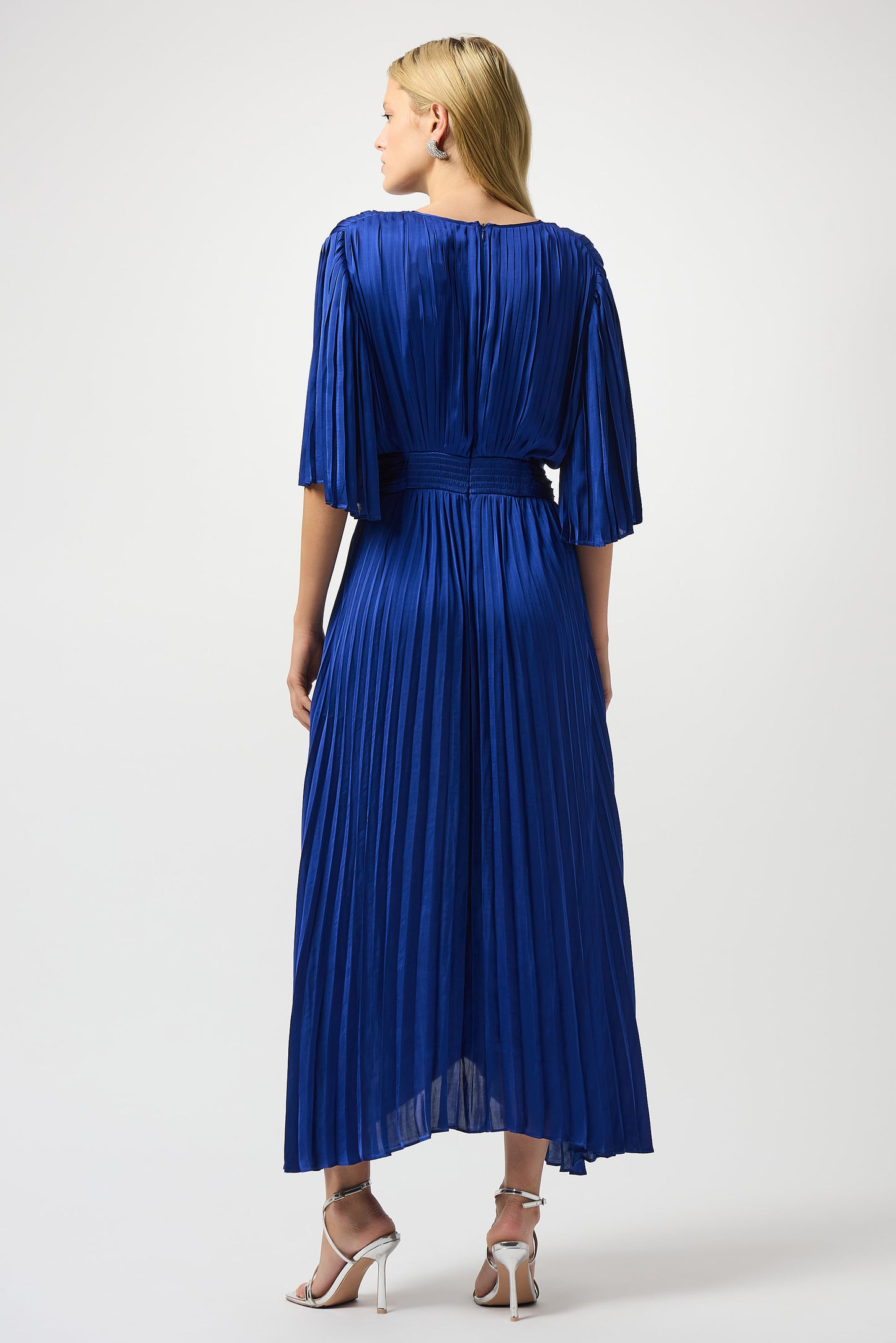 Vestido midi plisado zafiro real 251903F25