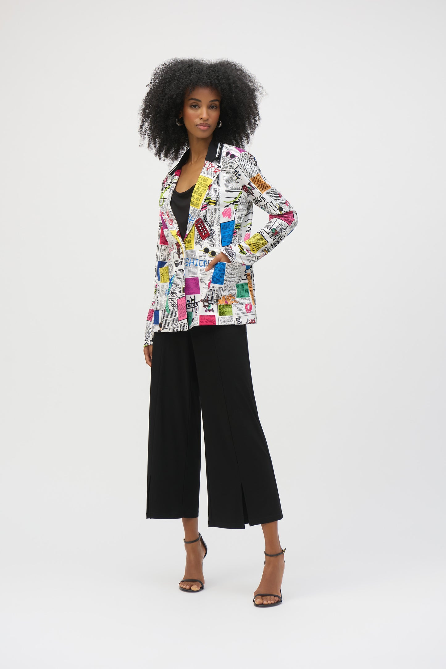 Blazer entallado con estampado 252088
