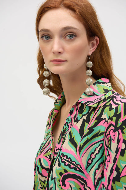 Blusa con estampado de cachemiras multicolor 252141