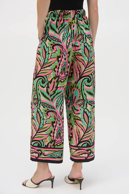 Pantalón ancho con estampado multicolor 252142