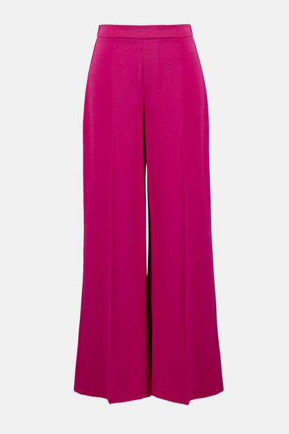 Pantalones anchos de crepé rosa geranio 252710 | Signature