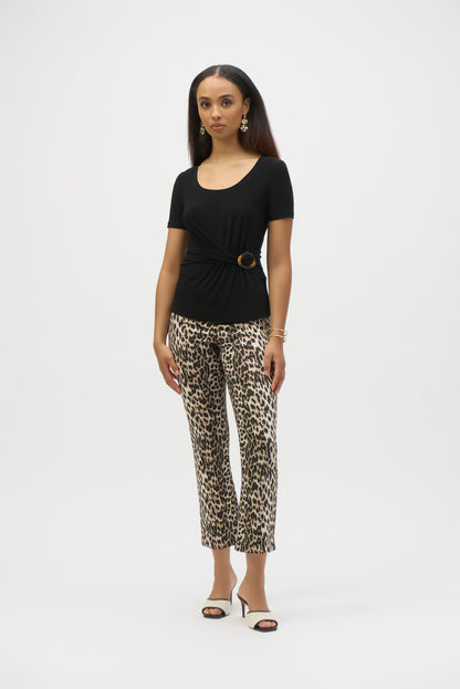 Jeans rectos con estampado de leopardo 252907