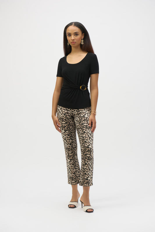 Jeans rectos con estampado de leopardo 252907