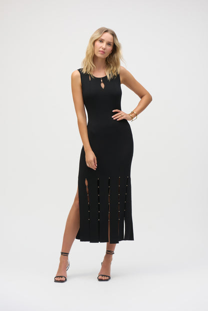 Vestido midi de punto negro 252925