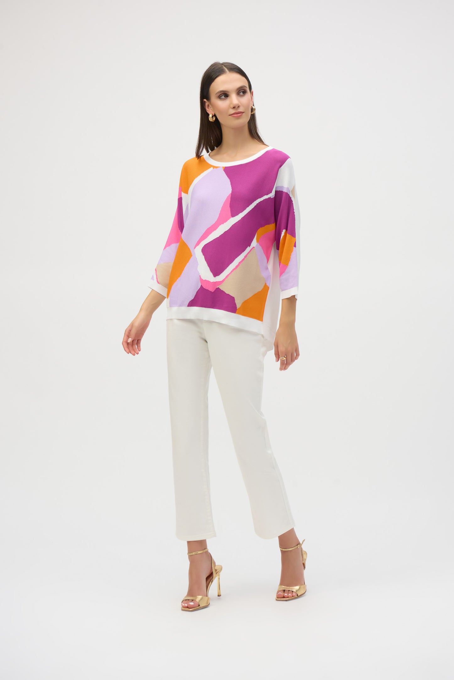 Jersey de punto con estampado abstracto multicolor 252927
