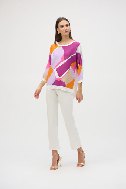 Jersey de punto con estampado abstracto multicolor 252927