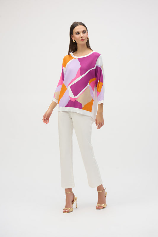 Jersey de punto con estampado abstracto multicolor 252927