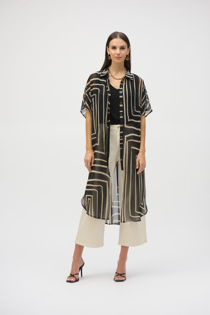 Blusa de gasa con estampado geométrico 252934