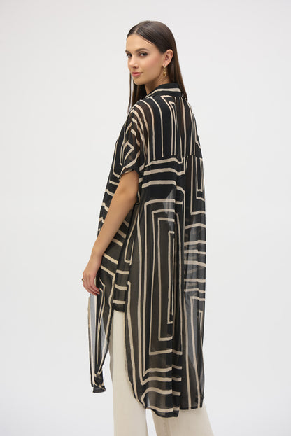 Blusa de gasa con estampado geométrico 252934