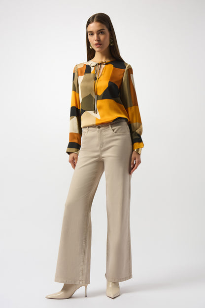 Blusa con estampado abstracto 253011