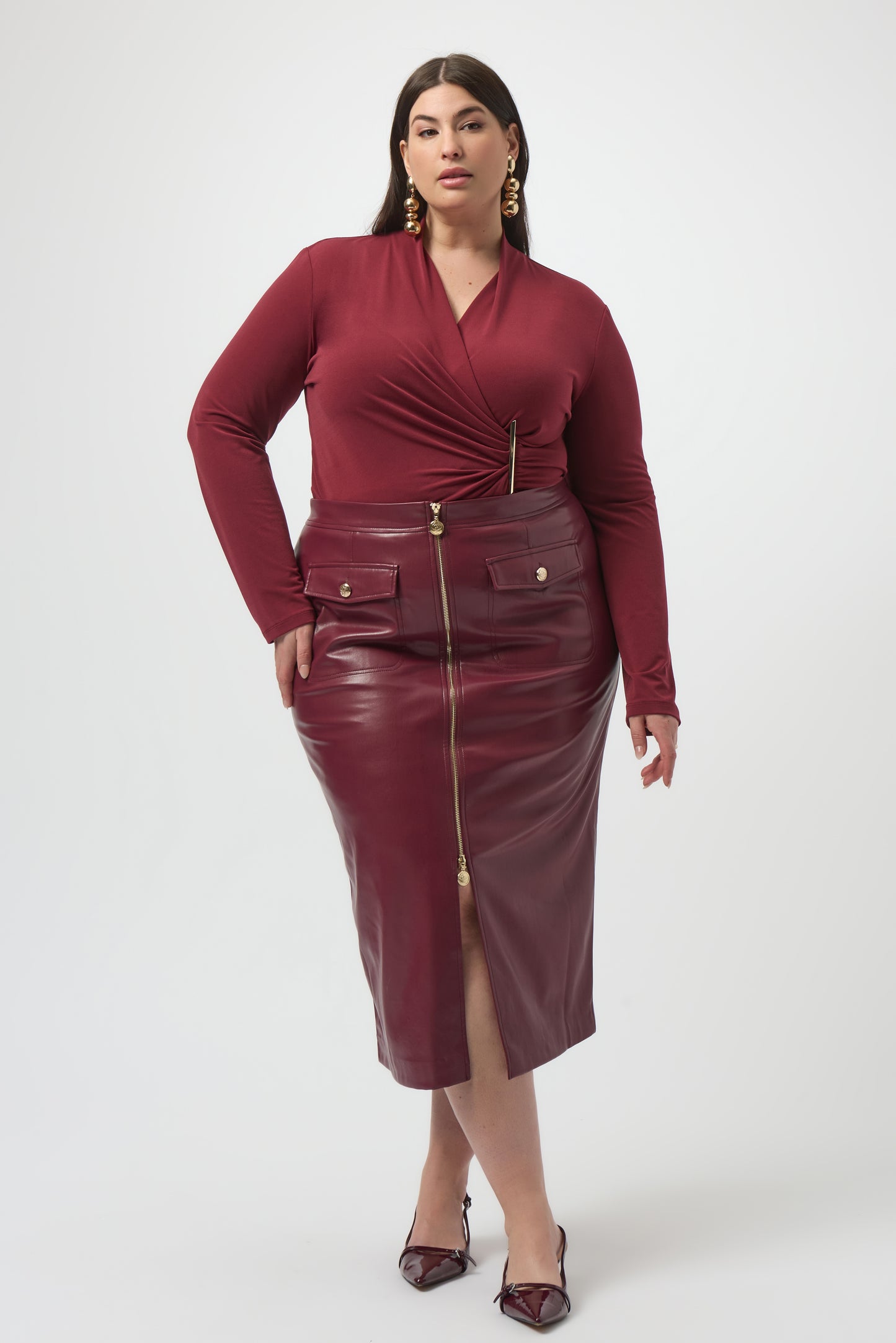 Blusa cruzada rojo merlot 253020