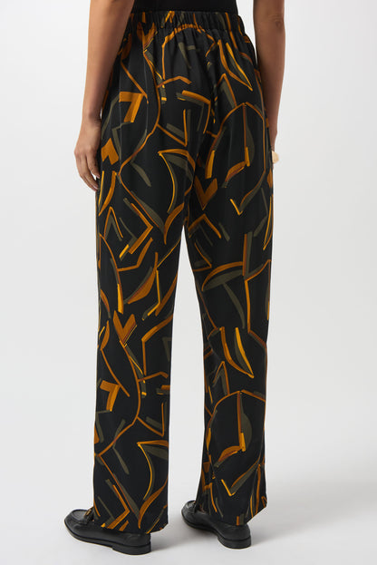 Pantalón de pierna ancha con estampado negro multicolor 253239