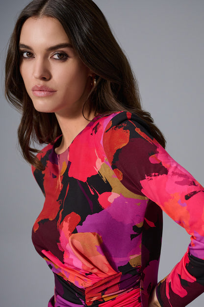 Vestido de tubo con estampado floral multicolor 253279