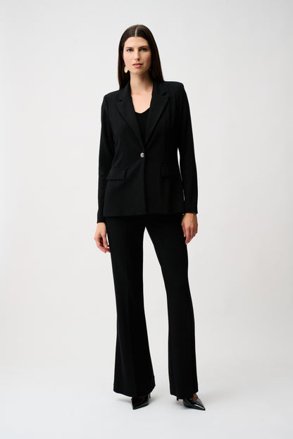 Pantalón acampanado con acabado metálico negro 253722 | Signature