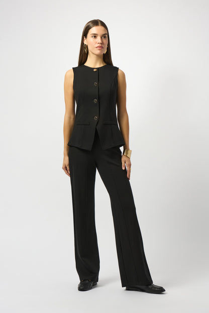 Pantalón de pierna ancha de punto grueso negro 253919