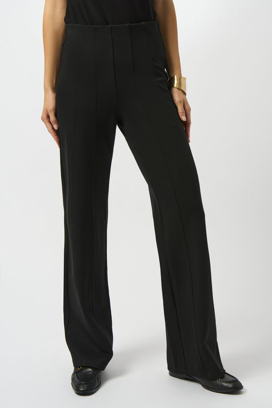 Pantalón de pierna ancha de punto grueso negro 253919
