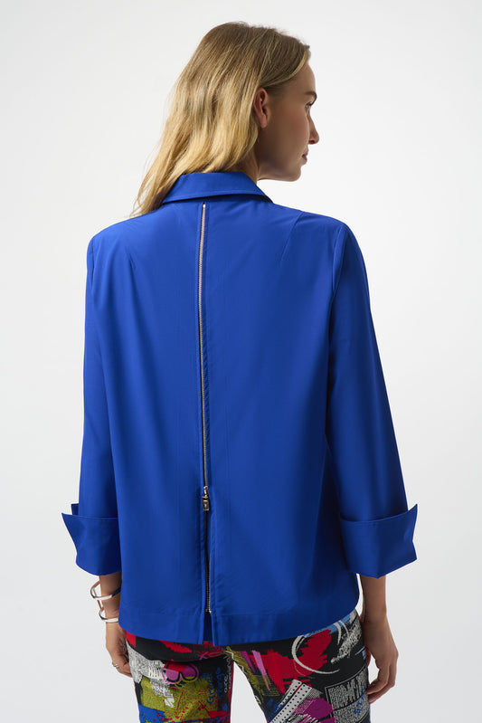 Blusa elástica con cierre trasero azul zafiro 253923