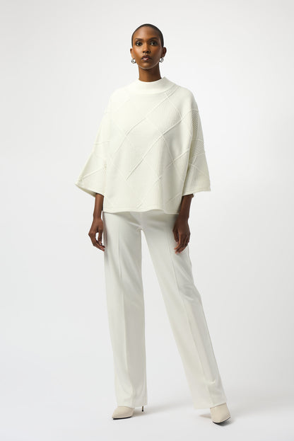 Suéter texturizado de cuello medio  blanco invierno 253943