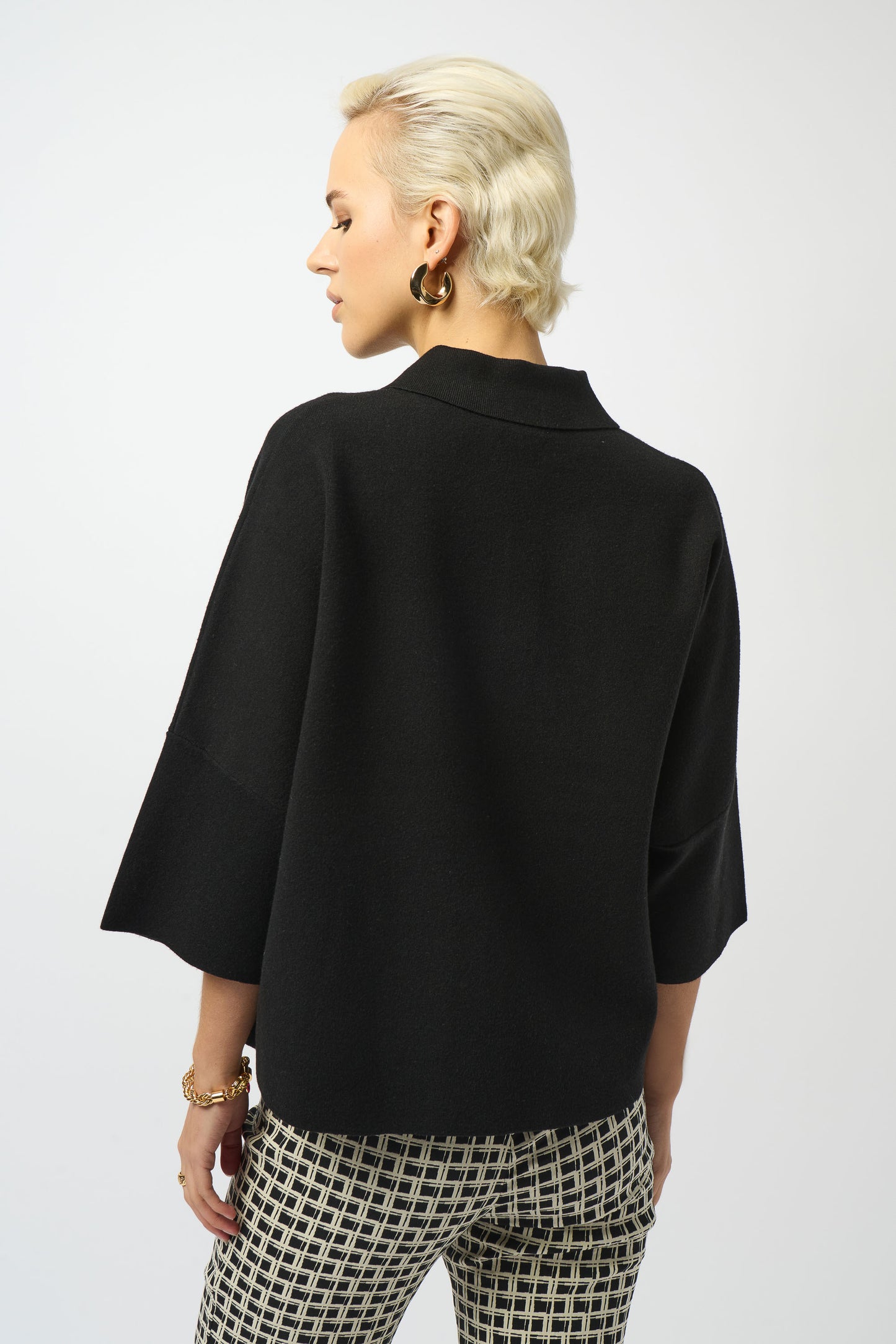 Jersey con cuello polo negro 253962