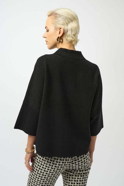 Jersey con cuello polo negro 253962