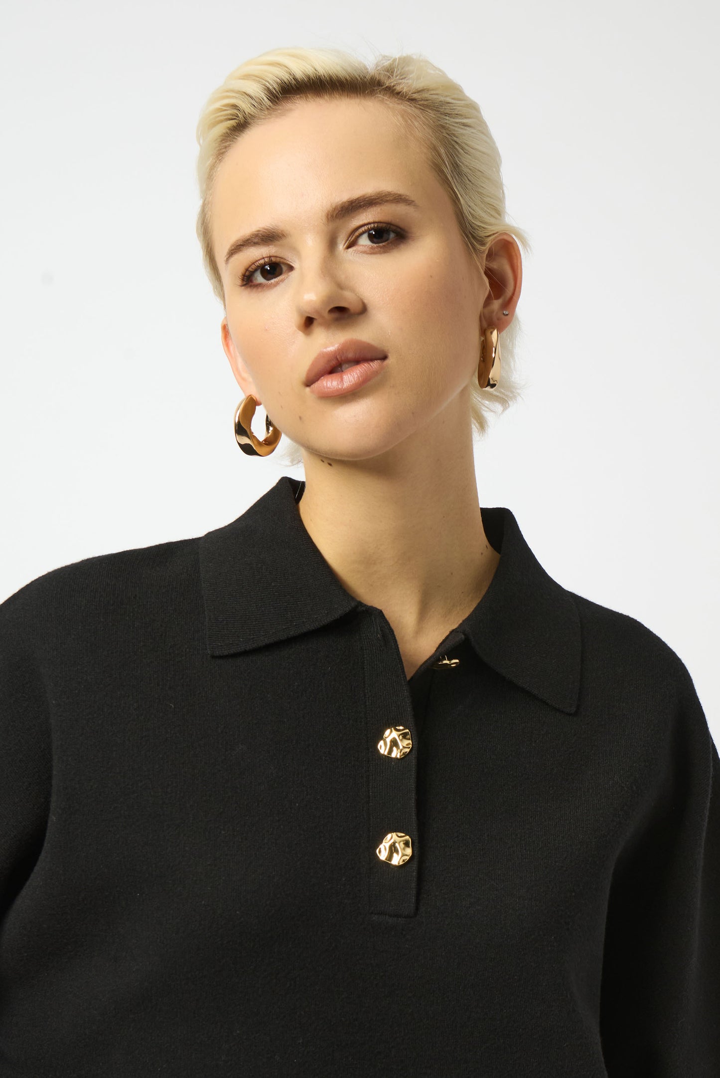 Jersey con cuello polo negro 253962