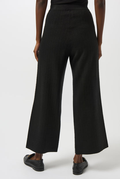 Pantalón de pierna recta de punto negro 253984