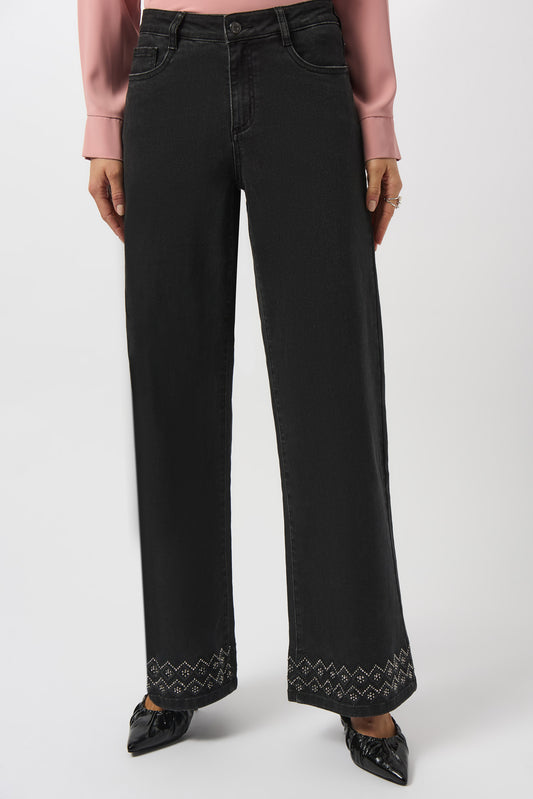 Jeans pierna ancha gris carbón 253988