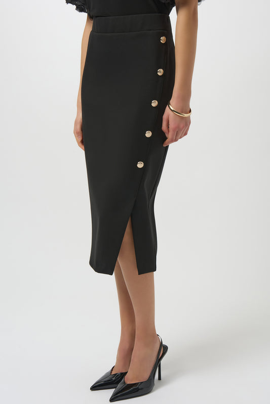 Falda de tubo con botones metálicos negro 254001