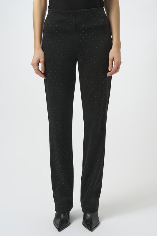 Pantalón recto con efecto en relieve negro 254106