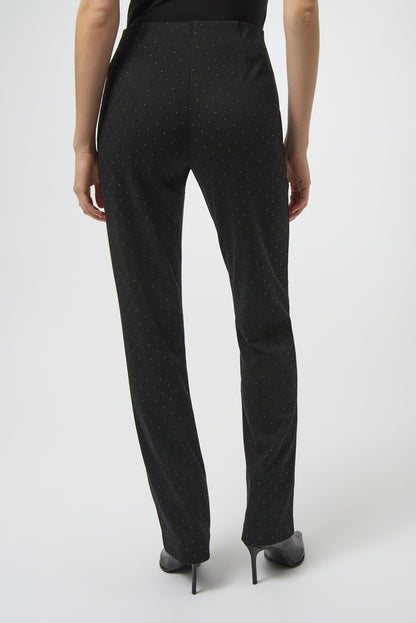 Pantalón recto con efecto en relieve negro 254106