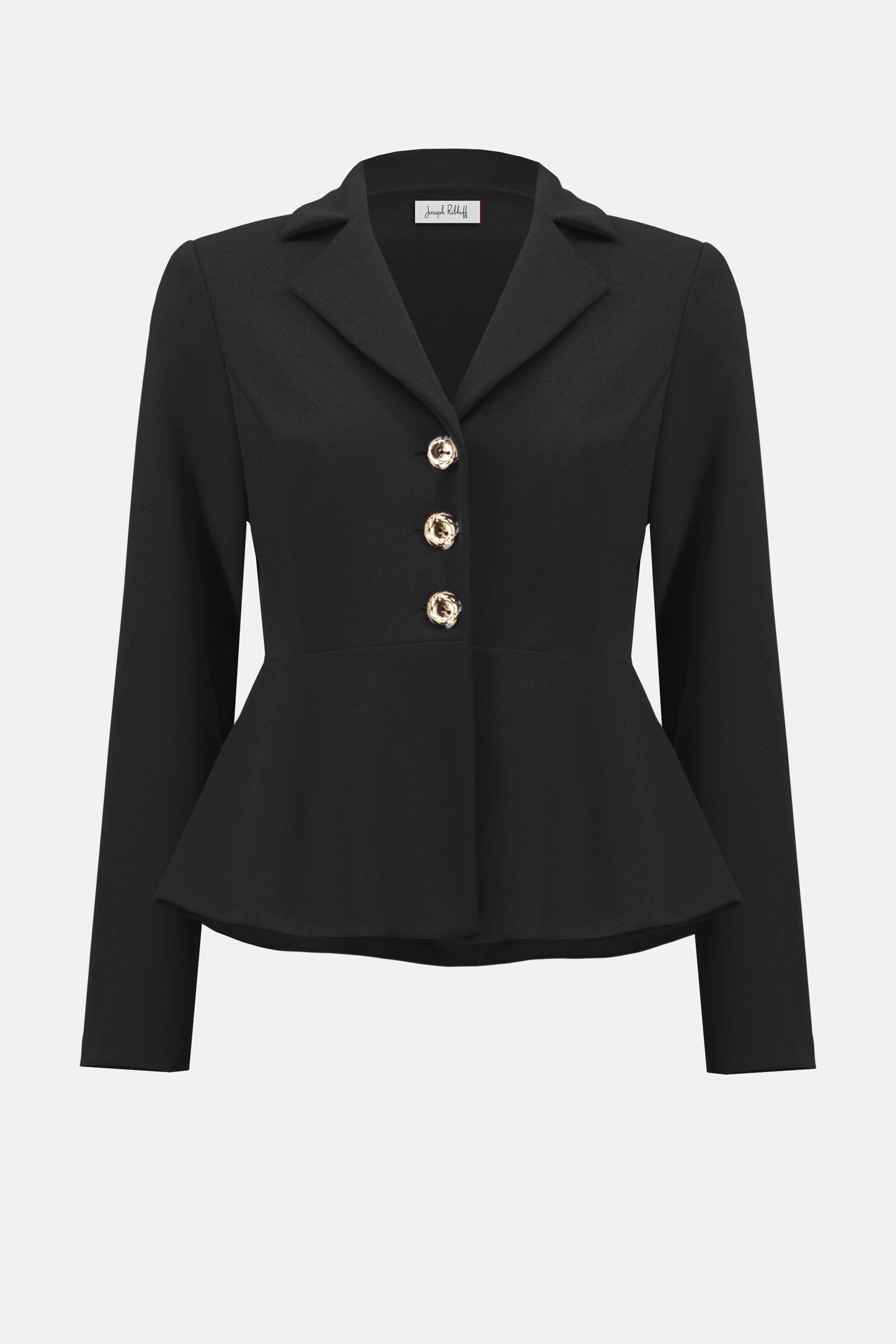 Blazer peplum de crepé negro 254121