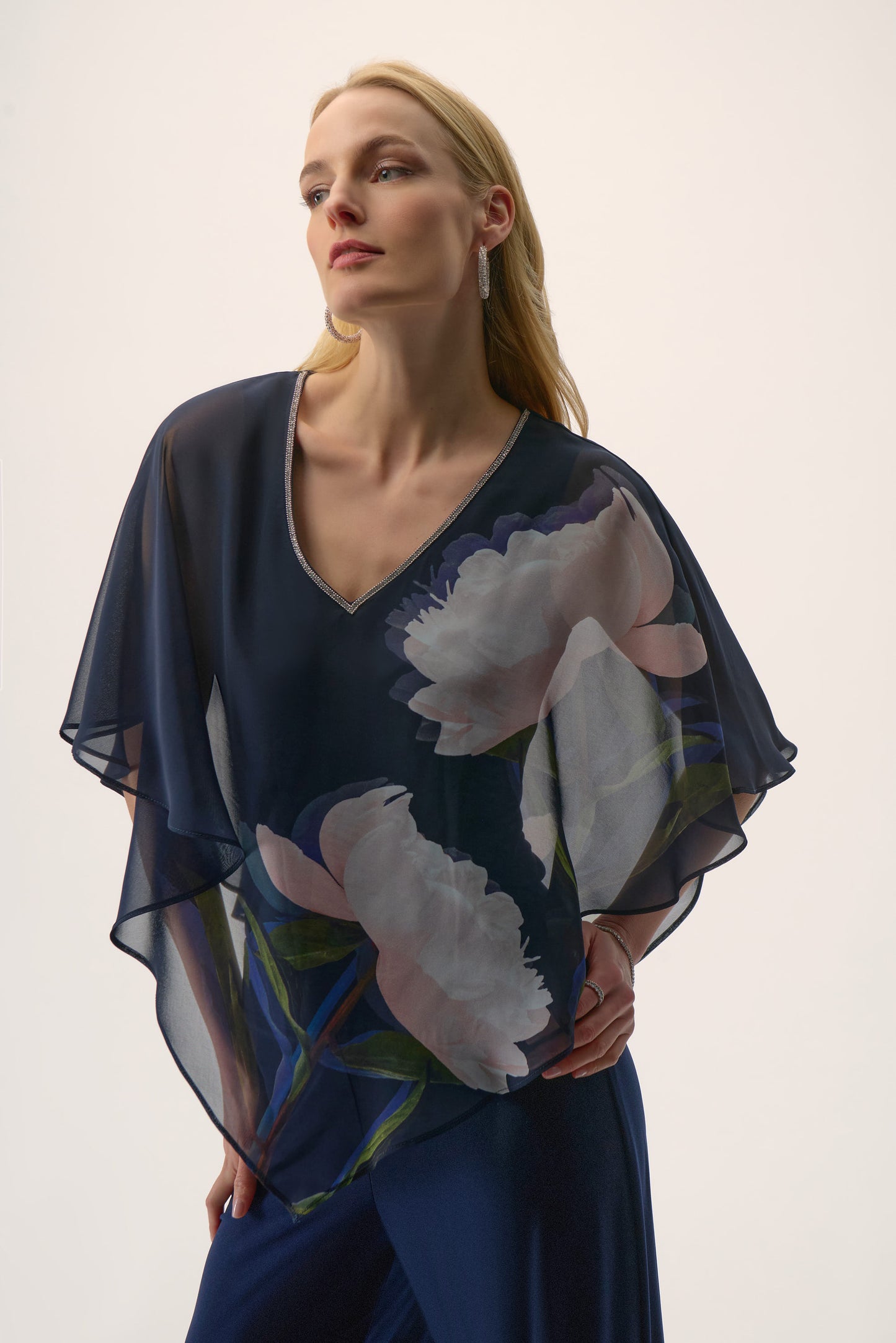 Blusón de gasa con estampado floral 254731 | Signature