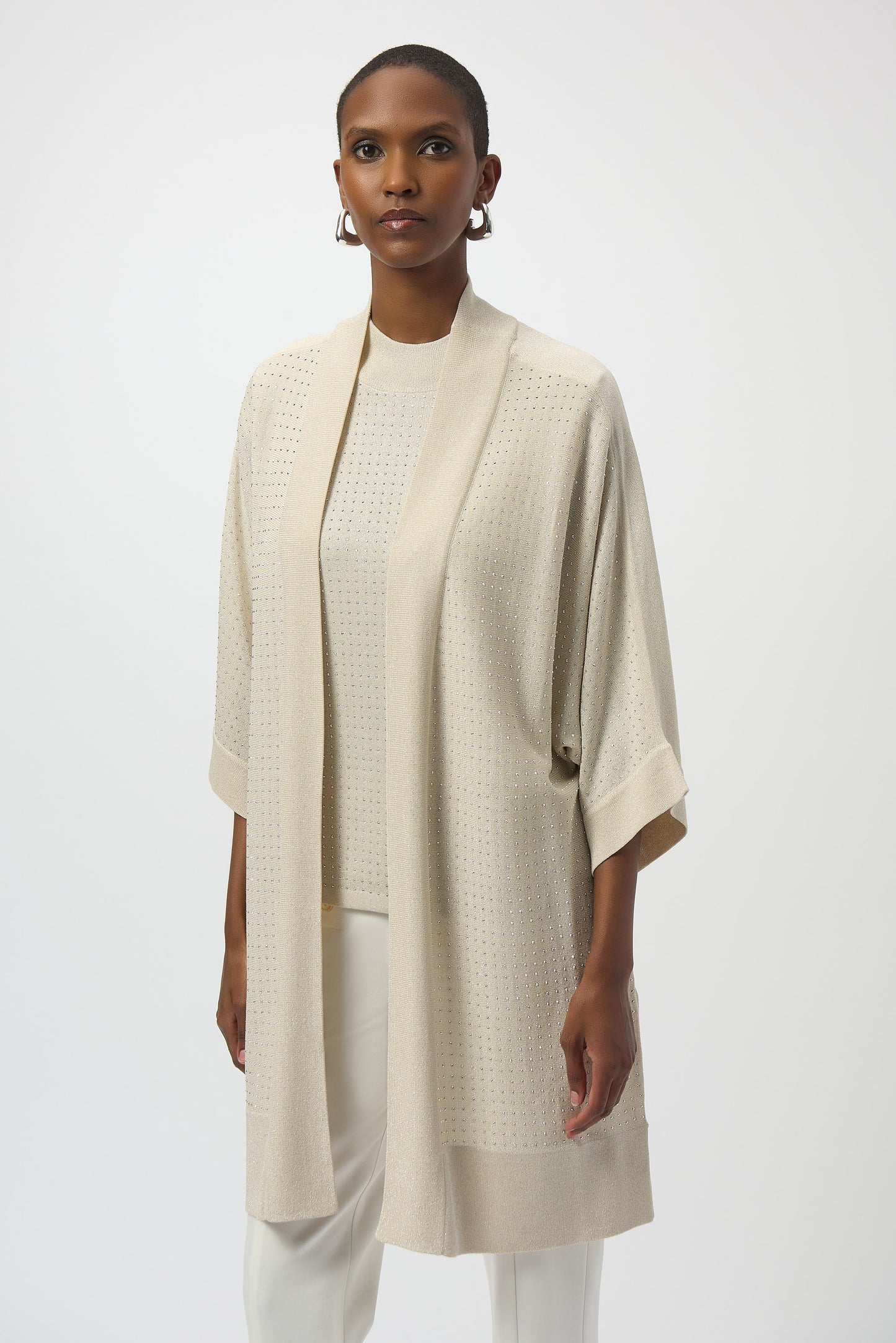 Cover up de punto con pedreria beige 254937