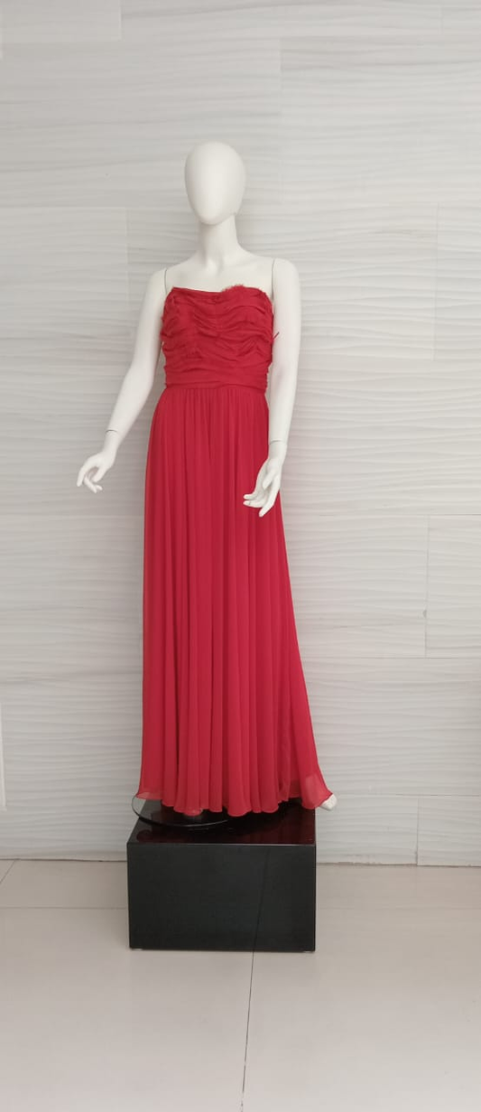 Vestido rojo de gasa Straple 8J669L