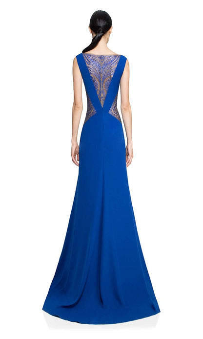 Vestido crepe Azul joya con pedrería ALG16639L