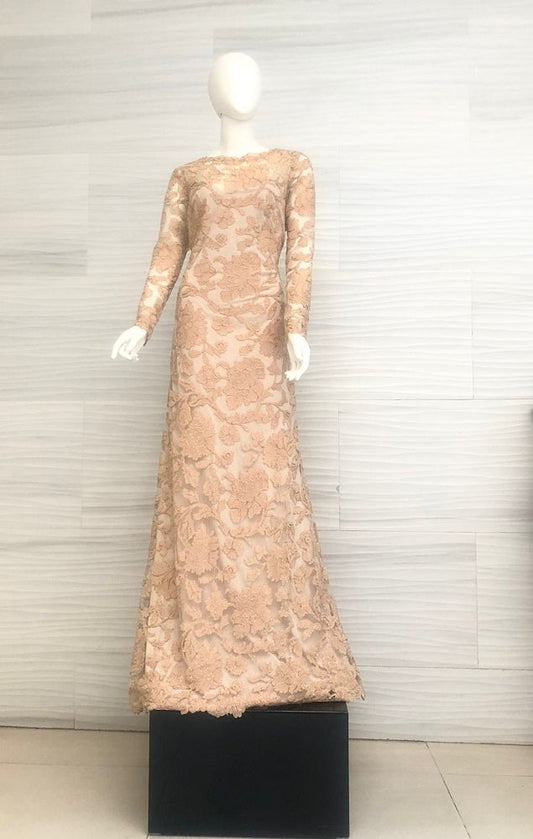 Vestido de tul con bordado de peonias ART1809LXY