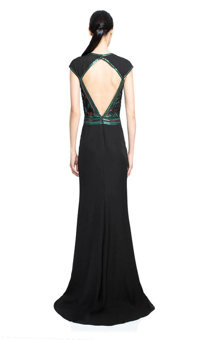 Vestido negro con lentejuelas verdes y cobre AUJ16527L DIBRA