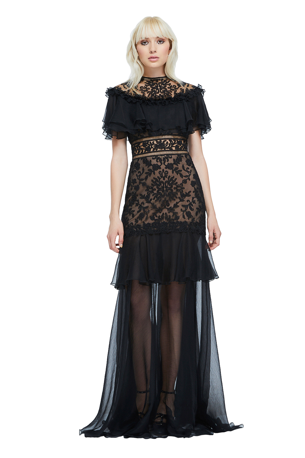 Vestido negro con volantes  AYS17484L DIBRA