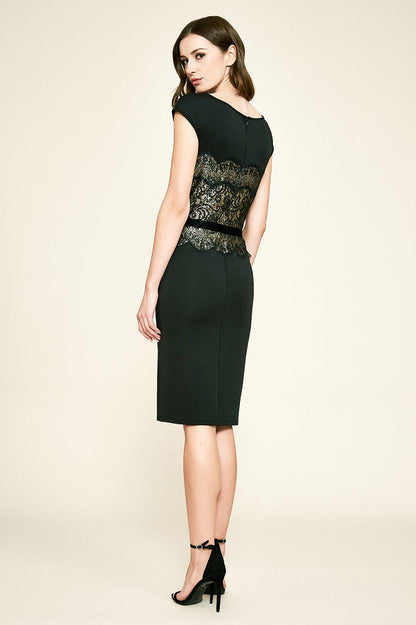 Vestido negro con lentejuelas oro BGB1432M