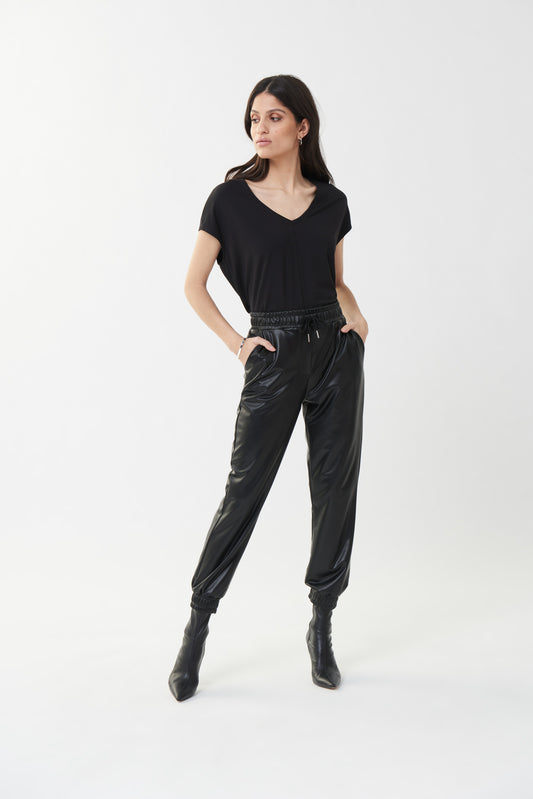 Pantalón jogger negro polipiel 223166