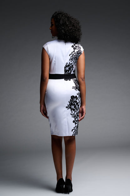 Vestido blanco con flores negras 223733