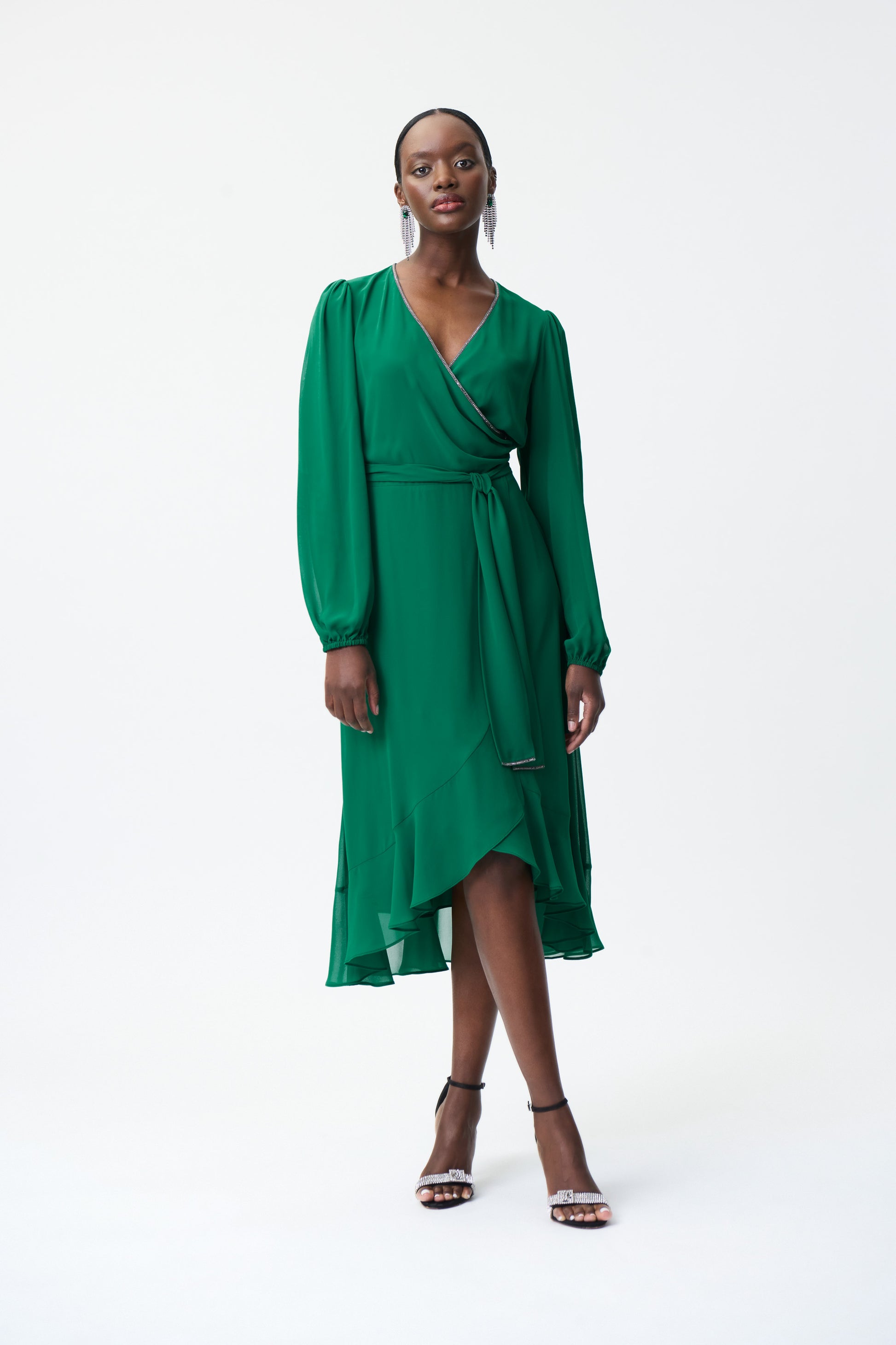 2 piezas Vestido de disfraz de color combinado ribete fruncido con Capa  Verde – Yaxa Store
