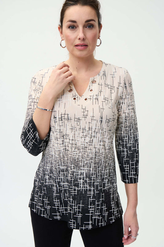 Blusa beige estampado 224183