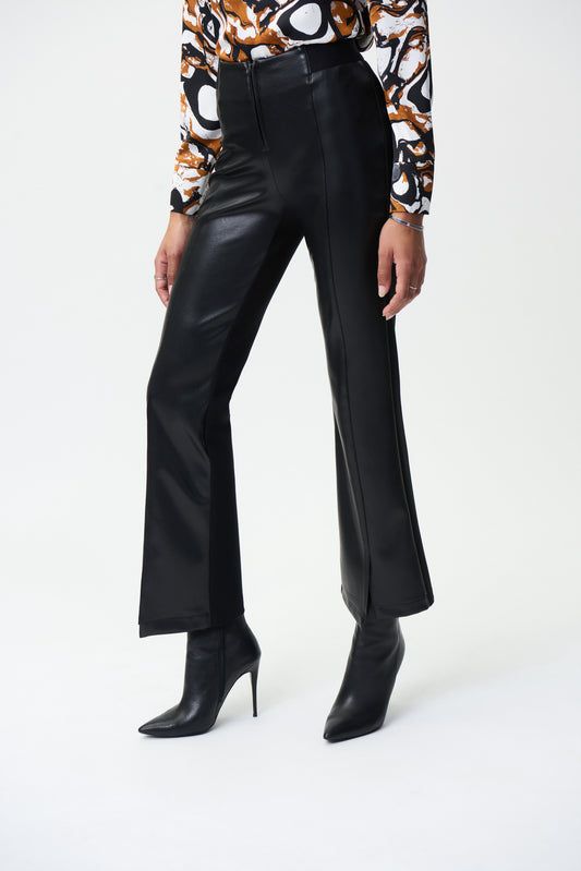 Pantalón acampanado ecopiel negro 224311