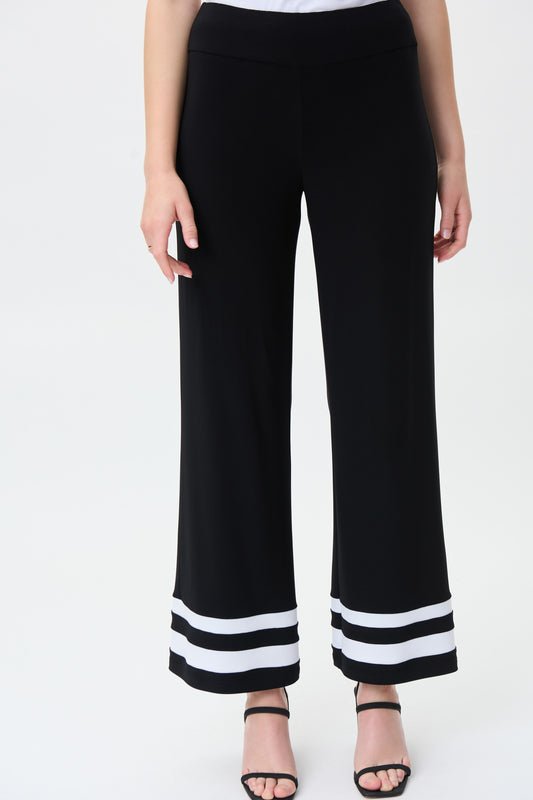 Pantalón pierna ancha negro y blanco 231031