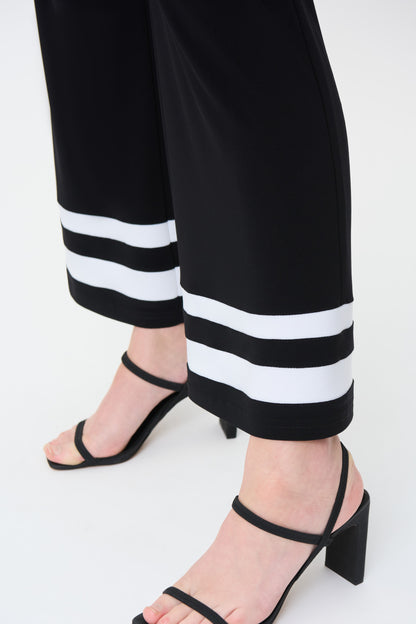 Pantalón pierna ancha negro y blanco 231031